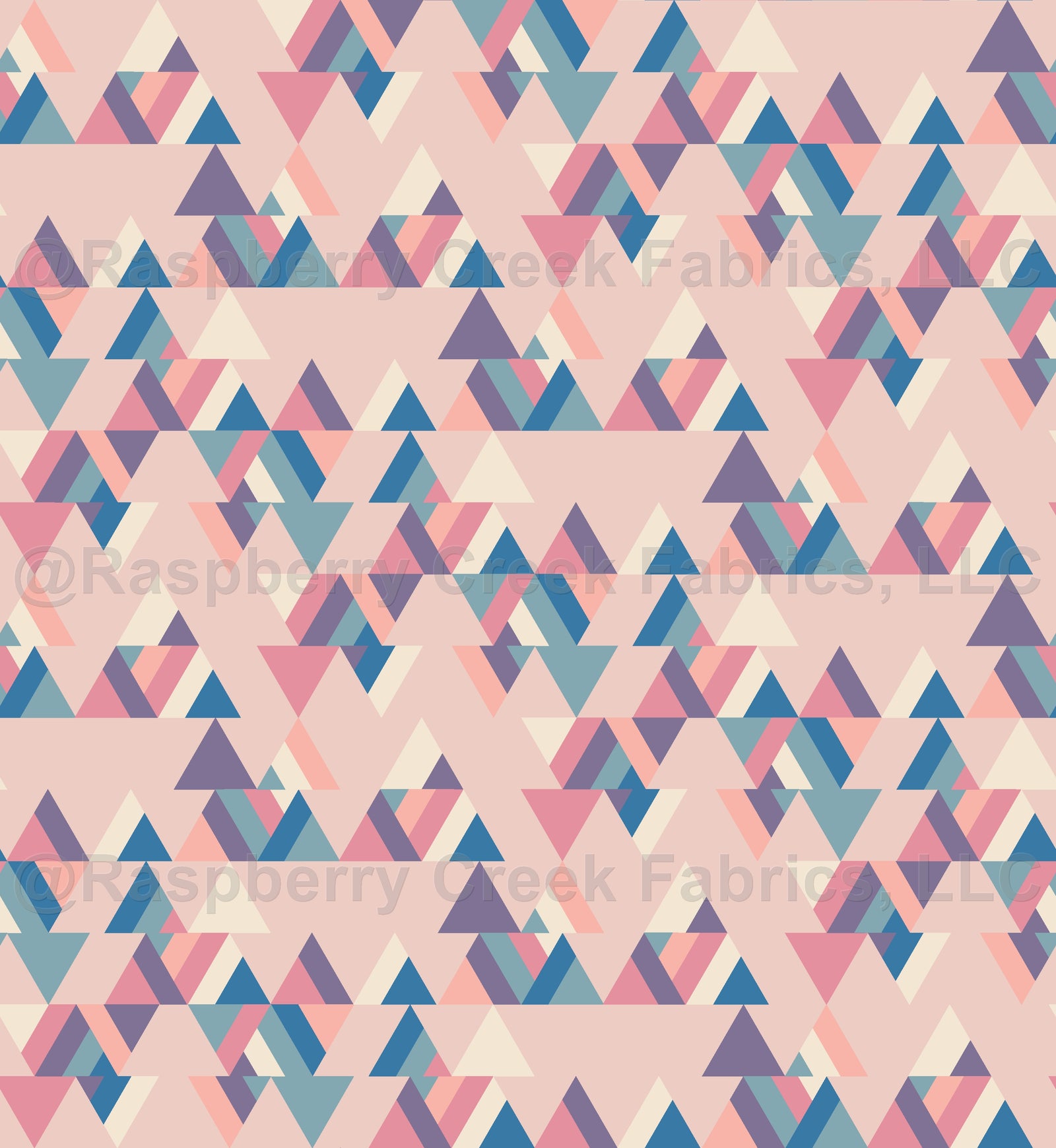 Geo Triangles Cotton Candy Fabric, Raspberry Creek Fabrics, watermarked