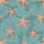 Starfihses and corals in an opal green seascape fabric Image