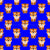 Cute Cartoon Baby Tiger on Blue Wallpaper Image