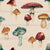Rustic Watercolor Mushrooms on Cream Image