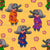 Hula Elephants on Orange-Yellow: Bohemian Paradise Collection Image