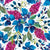 Mid-Summer Bliss - Blue and Magenta Boho Floral on White Image