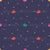Cute Ditsy Multicolored Flowers and Beige Dots Navy Starry Night Sky Wallpaper Image