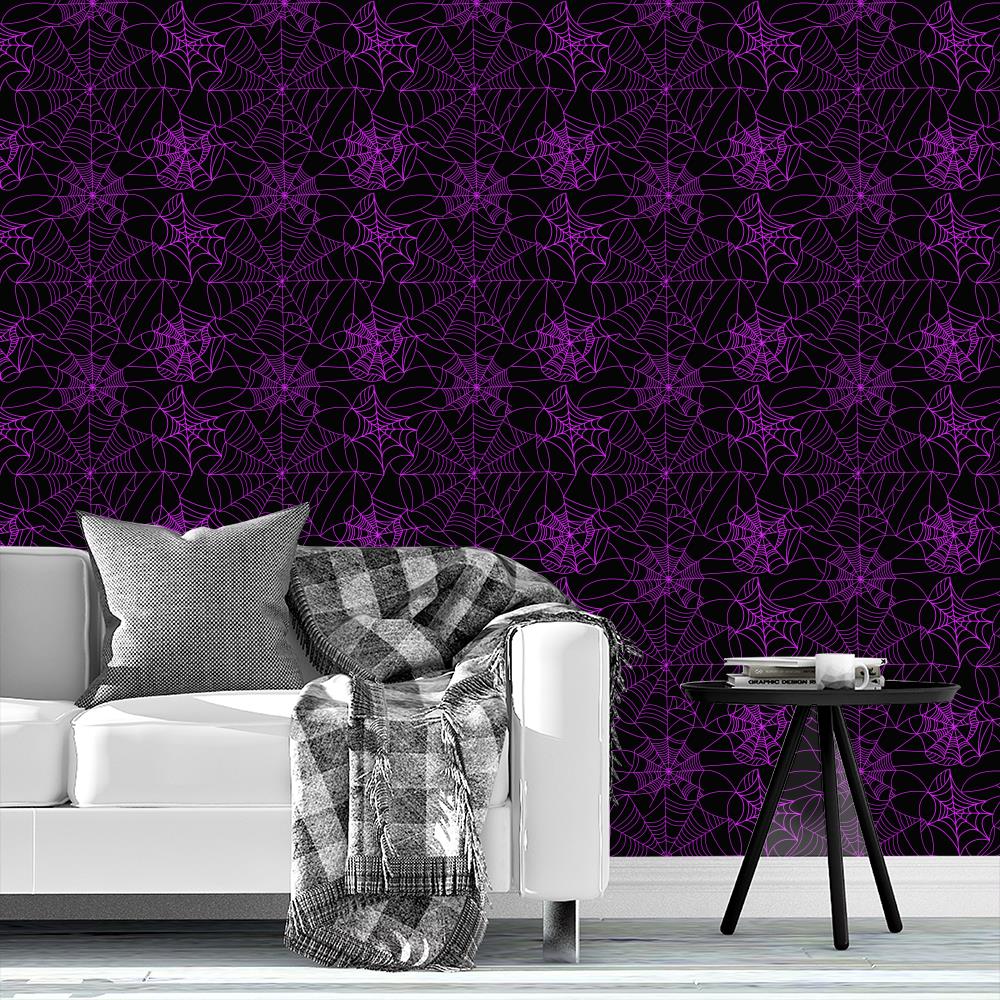 Halloween design cobwebs black and purple