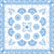 Hand Painted Floral Handkerchief in Blue and White, Aegean Summer by Stephanie Fiona Design Image