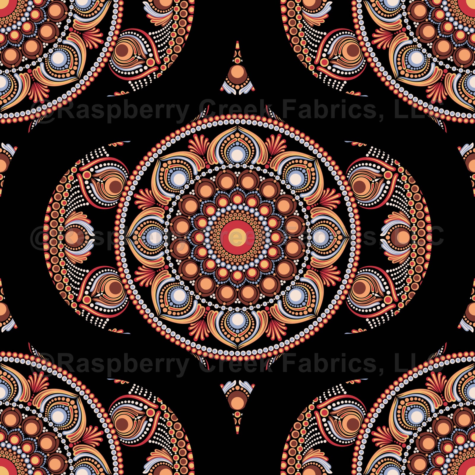 Safari Sunset Bohemian Star Fall Mid Mod Ogee Mandala