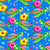 Tropical Rainbow Sea Turtles on Blue Image