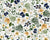 Pressed flowers in yellow, navy, cream and greenery | Stone Image