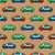 Colorful Toy Pixelated Video Game Cars on Camel Brown Image