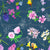 Wild Flowers on dark blue,  small, 5-inch repeat Image