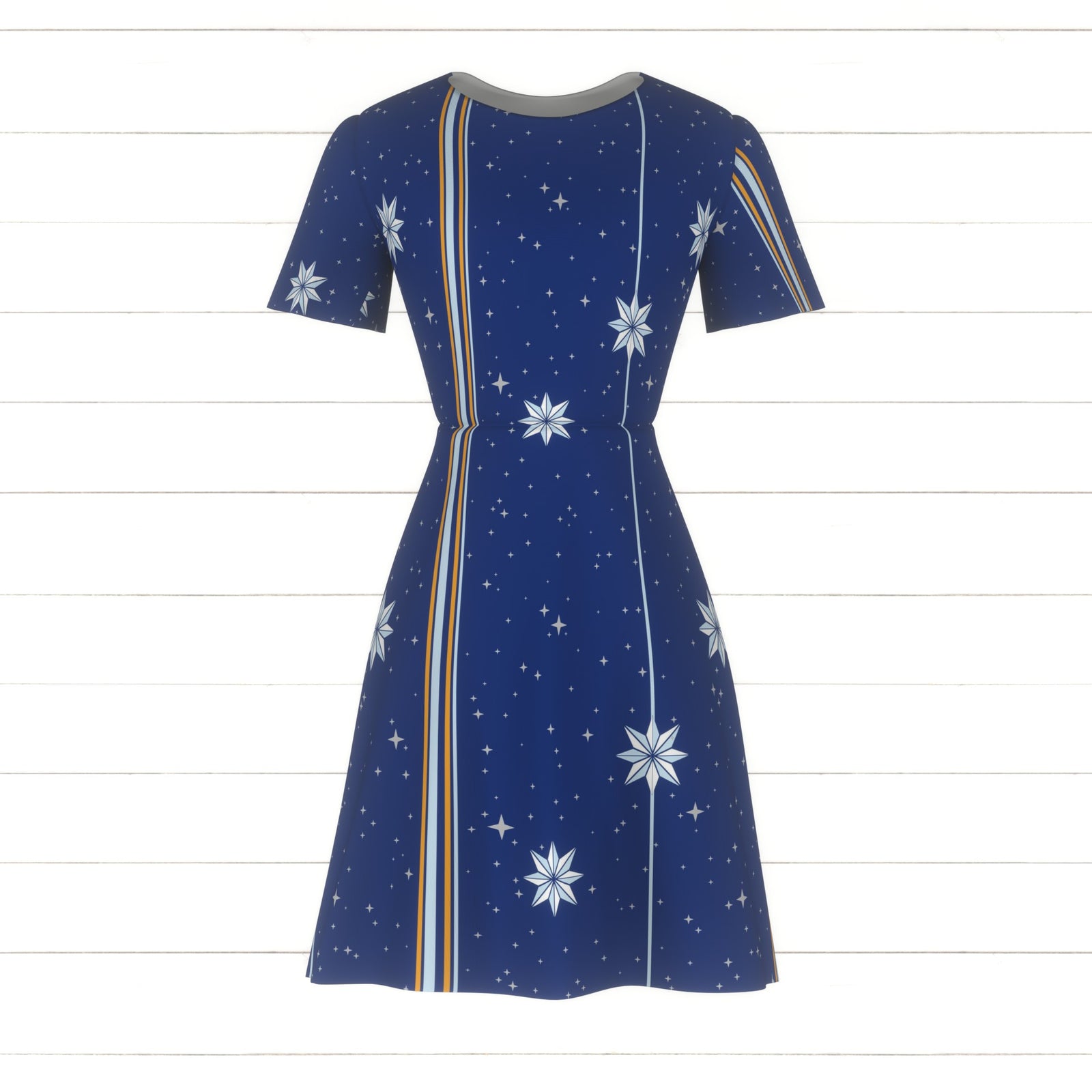 NorthStar Christmas Collection – Royal Blue with White Gold and Light Blue stripes and Grey Stars on Diagonal Design –  Royal Blue with White Gold and Light Blue stripes and Grey Silver Stars