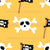 Pirate Skull Cross Bones Pirate Flags Yellow Image