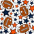 Team Spirit Footballs and Stars in Denver Broncos Blue Orange and White Image