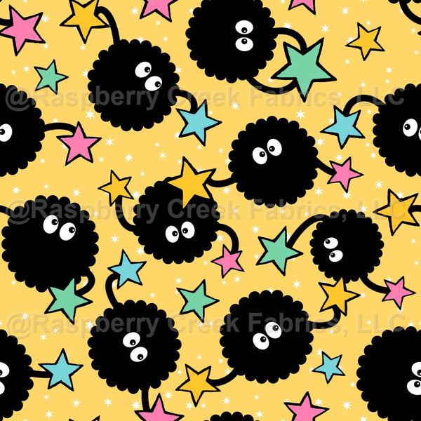 Yellow Mini Sprite Soot Sprites in Yellow - Raspberry Creek Fabrics