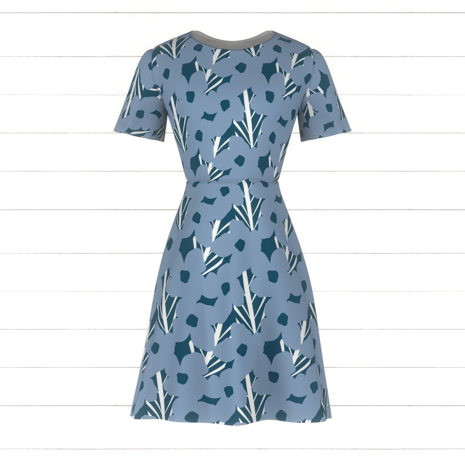 Botanical Nouveau (S) - Gray Blue & Sea Green by Betty Louise Studio