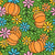 Colorful Fall Pumpkin FLoral on Green Image