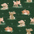 Woodland Whimsical Baby Forest Fox, Rabbit, Mouse, and Fawn on Dark Pine Hunter Green Image