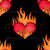 Hearts On Fire Watercolor Valentine On Black Image