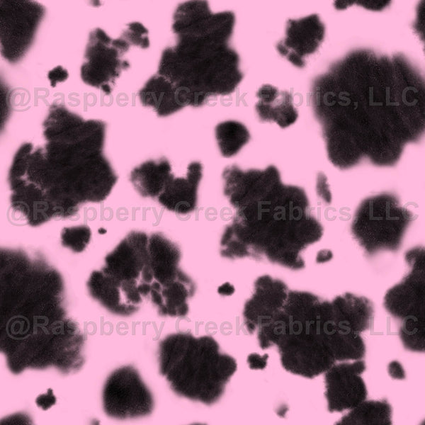 Cow tie dye black and pink pattern - Raspberry Creek Fabrics