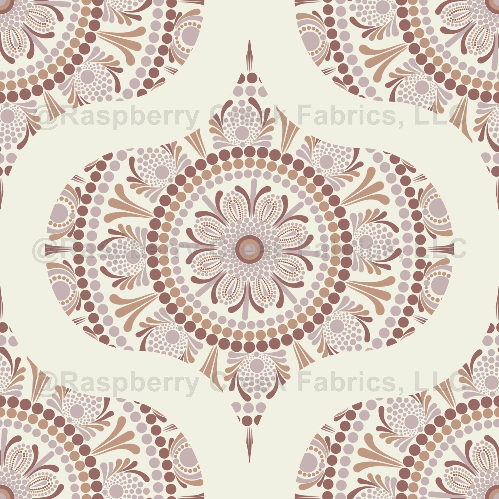 Warm Neutrals Cafe Ombre Dot Mandala Mid Mod Ogee