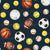 All Star Sports Ball Toss on Textured Navy Image