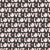 LOVE All Over Typography with Hearts in Rose on Black Image