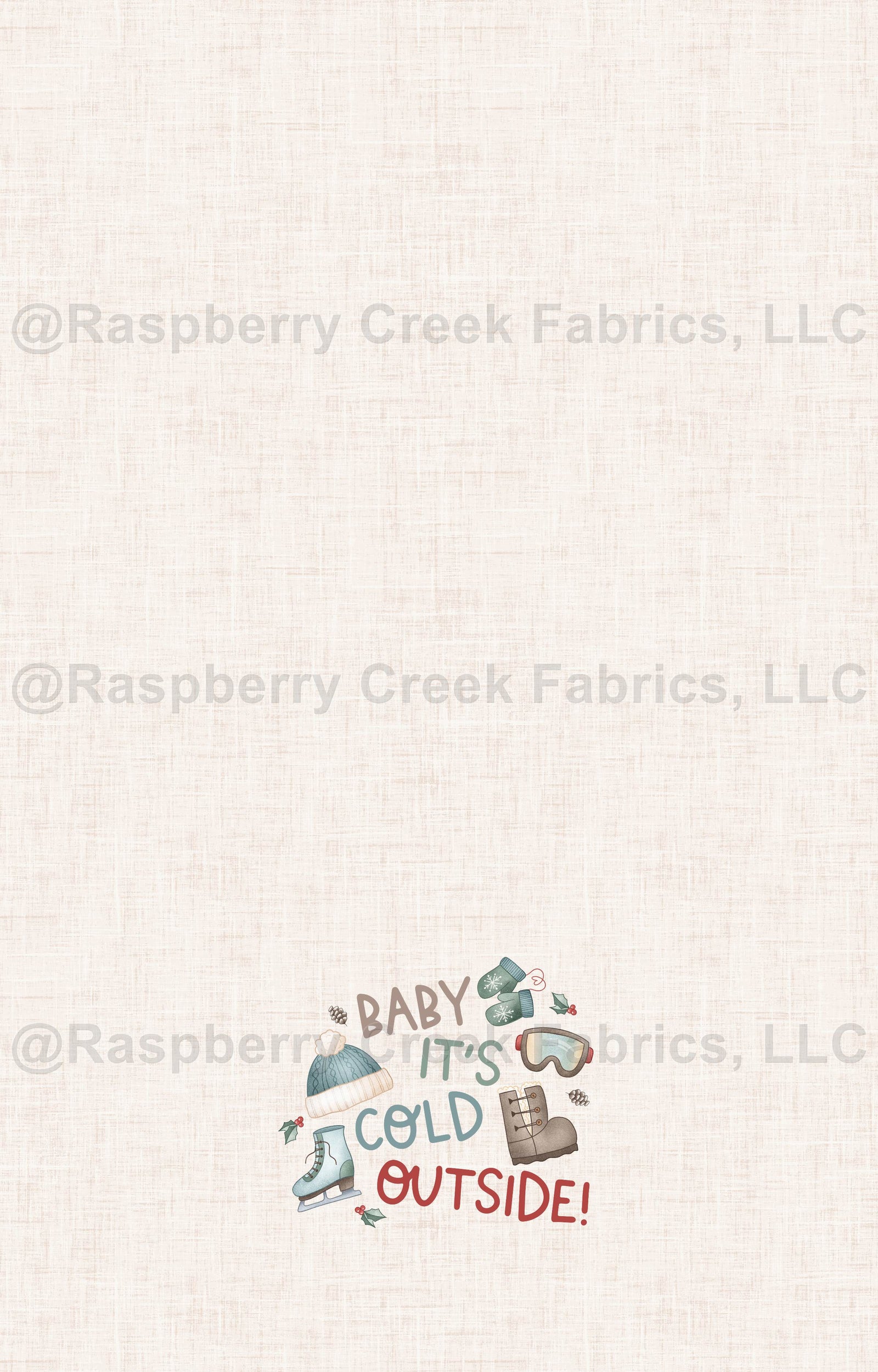 Winter Wonderland Tea Towel Panel- Baby Its Cold Outside Blue