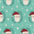 Ornate Whimsical Santa on Teal Image