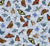 Butterflies in the Sky - blue watercolor wash background - butterflies, dragonflies - Cabin Country Collection Image