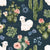 Boho Desert Floral with Watercolor Llama on Navy Blue Image