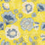 Yellow Outlined Allover Flowers in Gray and slate Blue Image