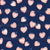 Sweet Pink Watercolor Strawberries on Dark Blue Image
