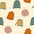 Autumn Sweater One Directional Toss in Mustard, Teal, Terracotta and Dusty Pink, Cozy Season by Andrea Davidson Image