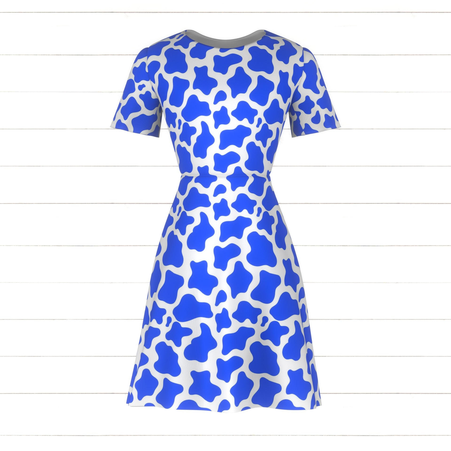 Cow Print in Cobalt Blue Fabric, Raspberry Creek Fabrics