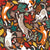 Autumn joy // brown oak background cats dancing with many leaves in fall colors Image
