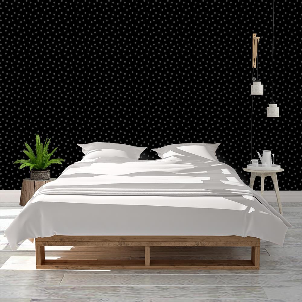 Modern Polka Dots on Black