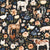 Farm and Meadow Watercolor Farm Animal Floral on Dark Gray Image