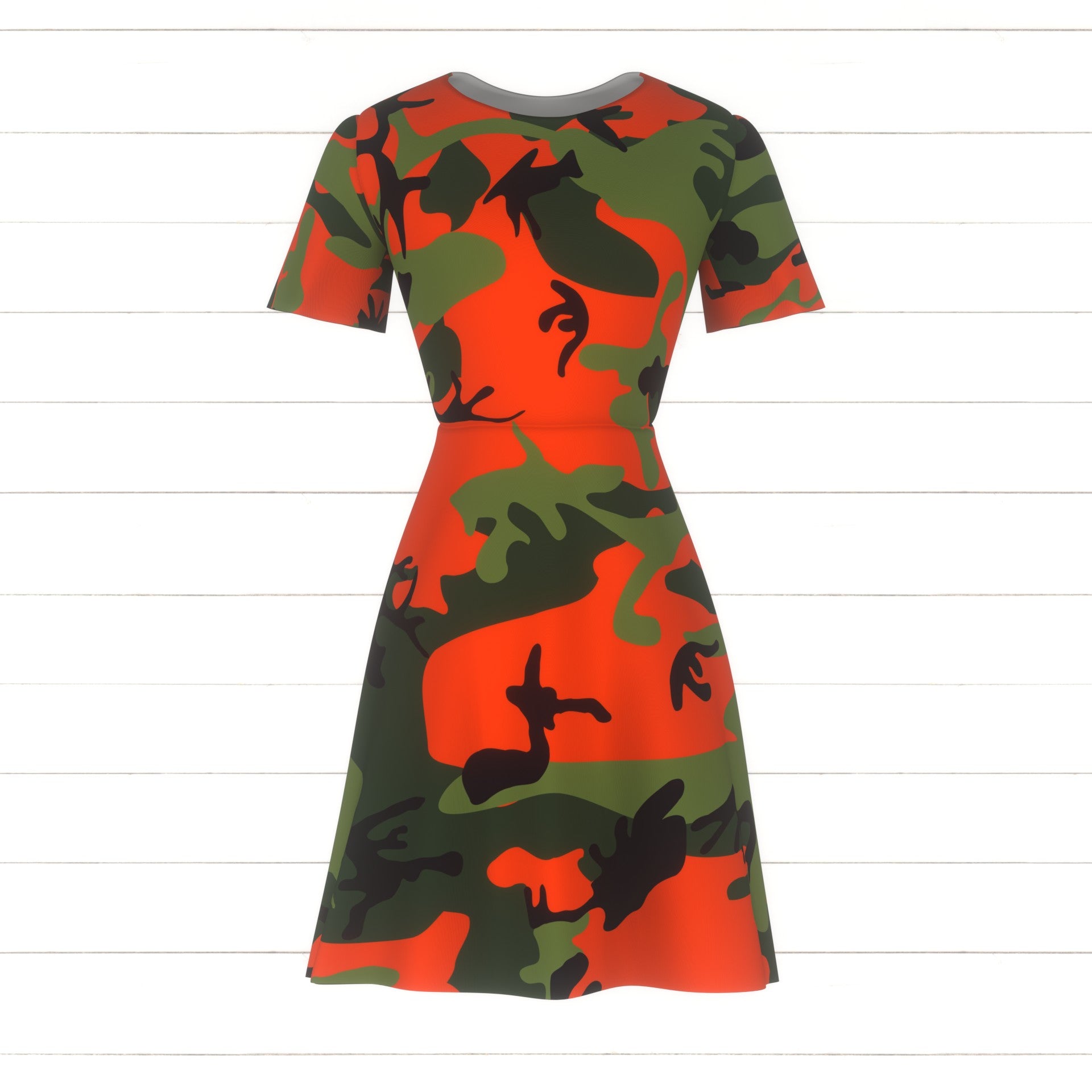 orange camouflage dress Boudicca Orange Camouflage Ruched Midi Dress -Inclusive Plus Size up to UK 20 / US 16