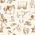 Brown on Buff Cowboy Toile de Jouy Image