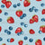 Patriotic Watercolor Summer Berries on Blue Image