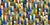 Large Mediterranean Hues Loose Impressionist Brush Strokes Multicolor on Black Cobalt Terracotta Yellow Olive Image