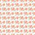 Horizontal Stripes of Orange Folk-Inspired Flowers on a White Background Image