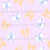 Feminine Blue Outlined Girls Bows in Peach Fuzz and Cream on Classic Lilac Image