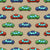 Colorful Toy Pixelated Video Game Cars on Khaki Brown Wallpaper Image