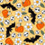 Halloween Pumpkins Skulls Daisies Bats Yellow Image