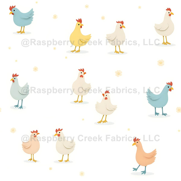 Chicken Best Color Pattern Chicken Pattern with Pastel Colors for Wallpaper and Fabric - Raspberry ...