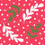 Festive Christmas Red and White Polka Dots with Green and White leaves Image