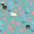 Peek a boo weenie – wiener dog with easter eggs flowers and bunny on a pastel green teal background - sausage dog Image