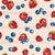 Patriotic Watercolor Summer Berries on Pink Image