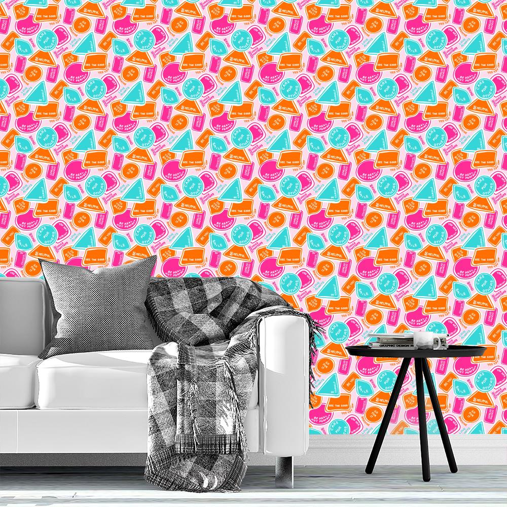 Positive Vibes in Pink Wallpaper